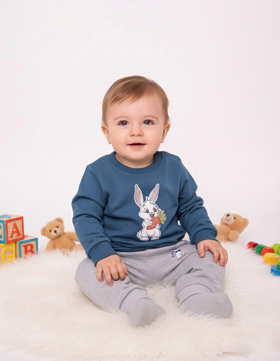 Crew Neck Rabbit Boys' Pyjama Set