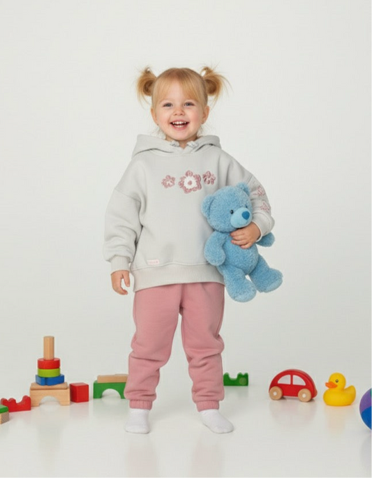 طقم بناتي هودي مبطن