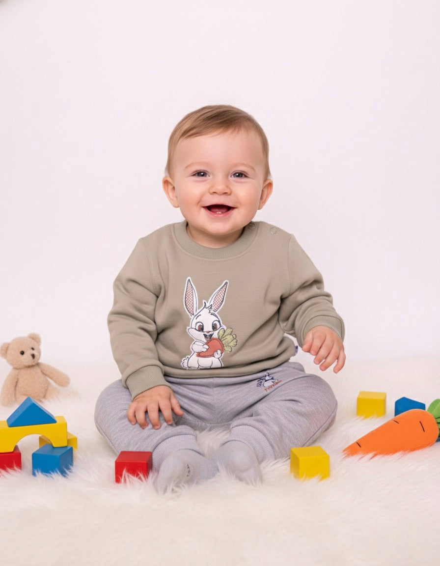 Crew Neck Rabbit Boys' Pyjama Set