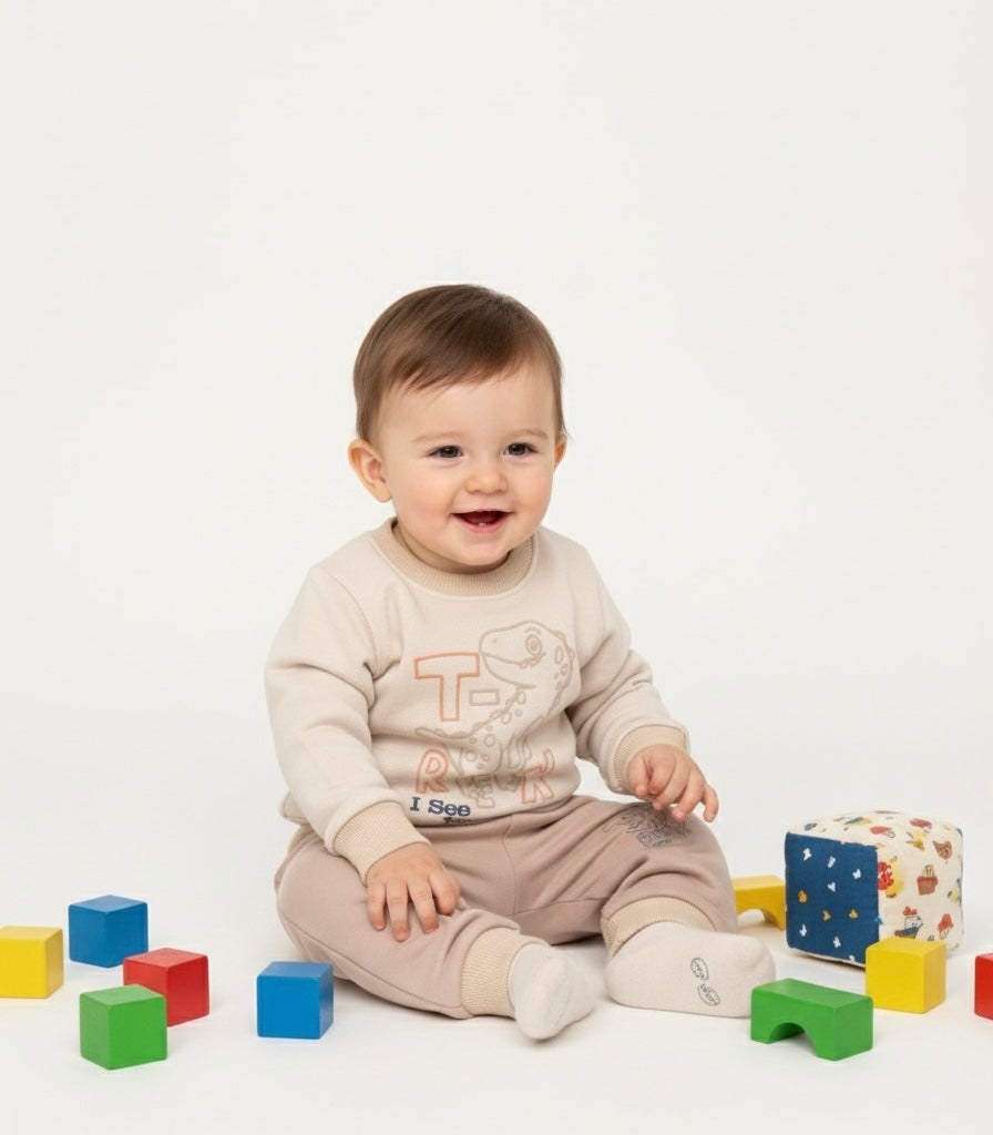 Crew Neck T-Rex Boys' Sweatshirt And Sweatpants